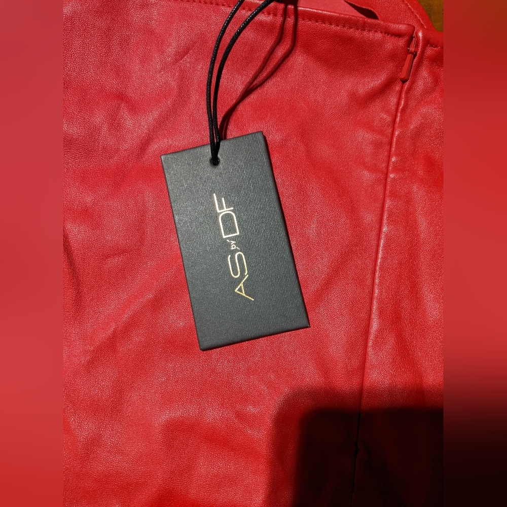 NWT RARE! AS by DF - Rouge Stretch Leather Bustier Top Corset | Coco Red | Small - Picture 9 of 16